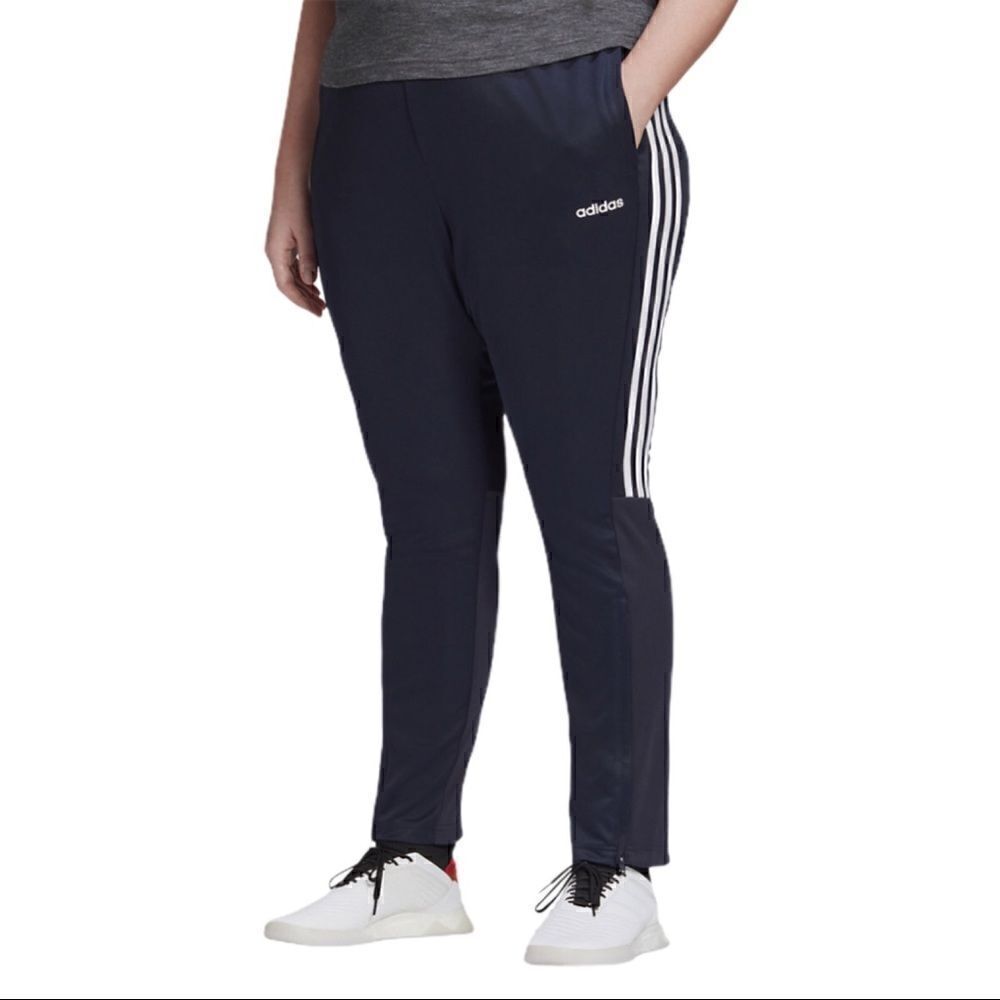 New! Adidas Track Pants 3 Stripes Soccer Joggers Navy Blue Plus Size 1X